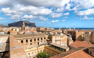 Palermo cityscape, Sicilya, İtalya'nın Üstten Görünüm