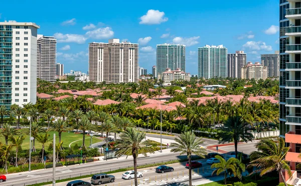 Miami Şehir Kentsel Görünümü Avuç Içi Evlerde Gündüz Florida Amerika — Stok fotoğraf