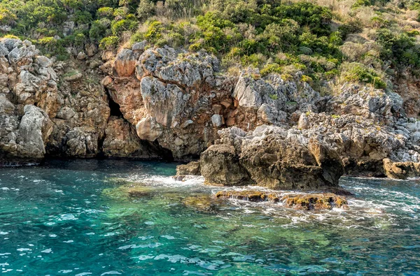 Pedras Localizadas Longo Costa Reserva Natural Zingaro Sicília Itália — Fotografia de Stock