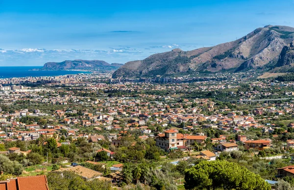 Panoramisch Uitzicht Palermo Stad Vanaf Monreale Sicilië Italië — Stockfoto