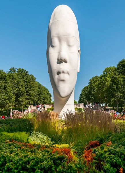 Chicago Illinois Usa Augusti 2014 Awilda Största Huvud Skulptur Spanska — Stockfoto