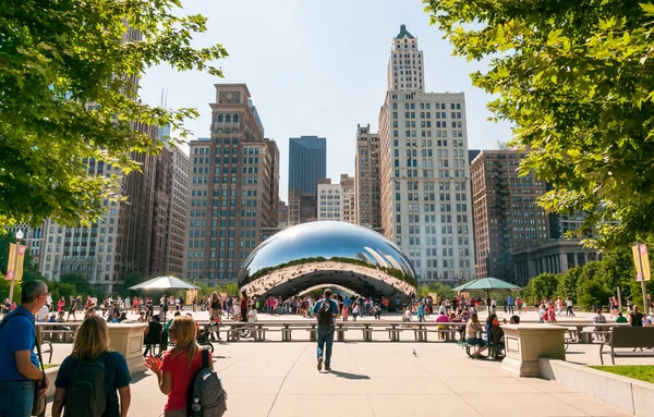 Chicago Illinois Estados Unidos Agosto 2014 Los Turistas Que Visitan — Foto de Stock
