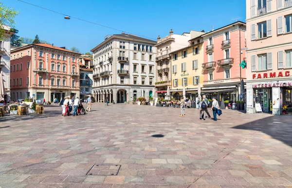 Lugano Ticino Suiza Abril 2018 Vista Piazza Della Riforma Con — Foto de Stock