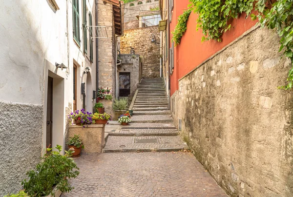 Narrow Street Ancient Village Torno Overlooking Lake Como Lombardy Italy — Stock Photo, Image