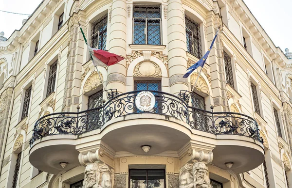 Riga Letonia Septiembre 2019 Vista Fachada Embajada Italiana Ciudad Vieja — Foto de Stock