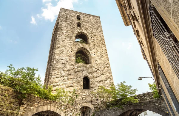 Torre Muralla Como Que Rodea Centro Histórico Ciudad Como Italia — Foto de Stock