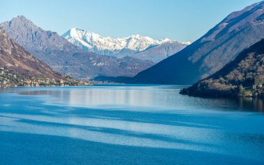 Lugano Gölü manzarası İsviçre Alpleri, Lugano, İsviçre