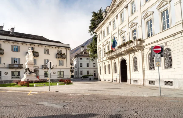 Domodossola Piemont Itálie Listopadu 2016 Pohled Palác Radnicí Historické Budovy — Stock fotografie