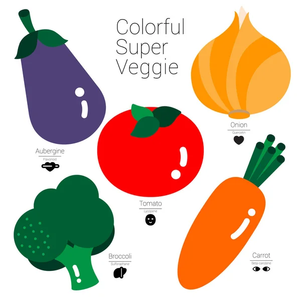 Veggie Super colorato — Vettoriale Stock