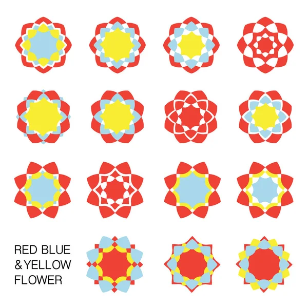 RED BLUE YELLOW FLOWER — Stock Vector