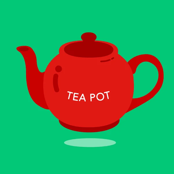 RED TEA POT — Stock Vector