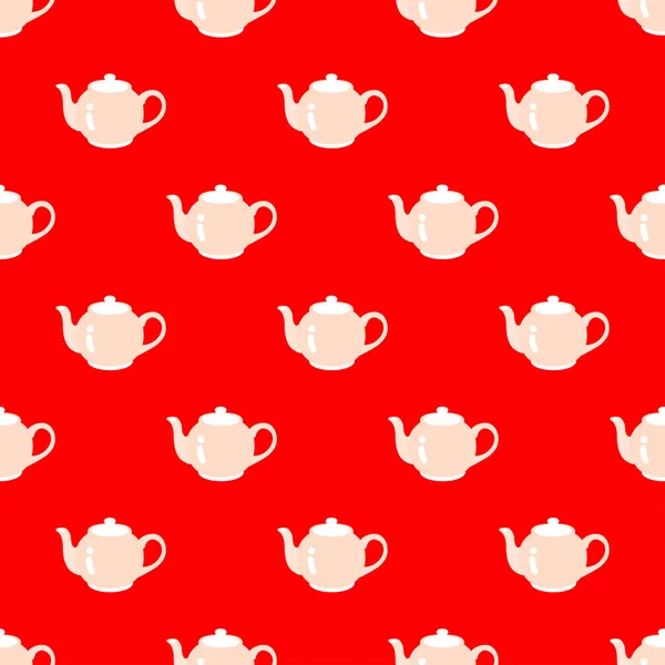 Bezproblémové Tea Pot vzor — Stockový vektor