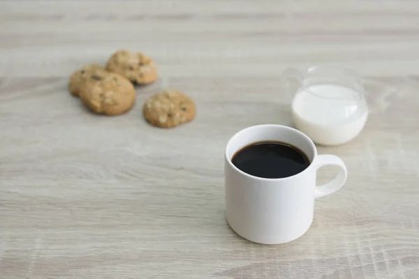 MUG DE CAFÉ E COOKIES — Fotografia de Stock