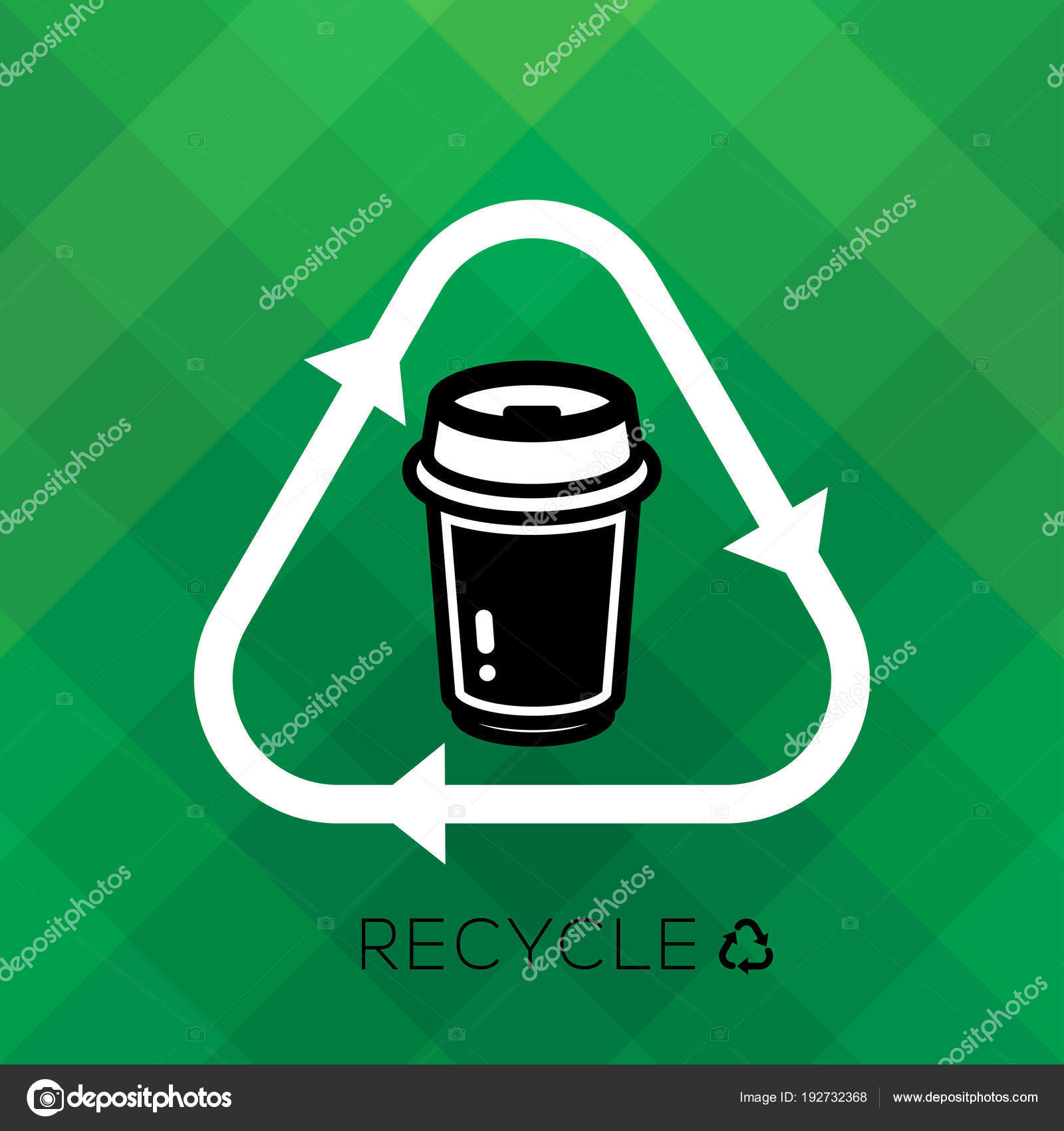 Recycle Sign With Paper Cup Icon And Word Is Remind People To Cycle Used For A Good Environmental Eco Friendly System Reduce Reuse Recycle Sign With Paper Cup Icon And Word Is Remind People To Cycle Used For A Good Environmental Eco Friendly System Reduce Reuse