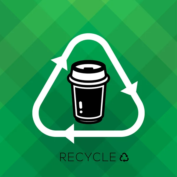 Recycle papier beker — Stockvector