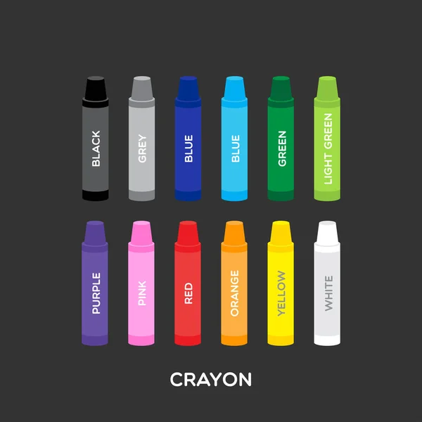 Set de crayones de color — Vector de stock