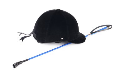 Beyaz arka plan üzerinde izole at binme için kask