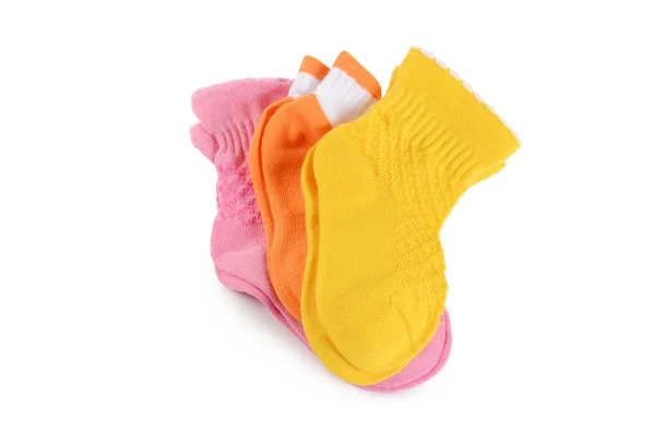 Çocuk üzerinde izole beyaz arka plan çorap — Stok fotoğraf
