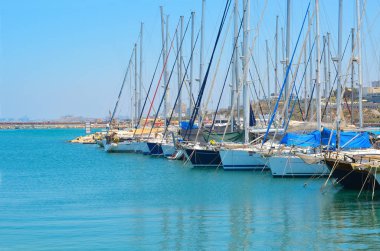 İsrail Marina'da yatlar