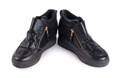 Beyaz izole kadın sonbahar botlar