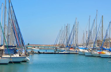 İsrail Marina'da yatlar