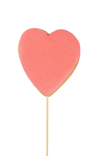 Пряничное красное сердце на День Святого Валентина — стоковое фото