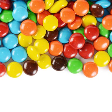 Yığın renkli çikolata şekerleme closeup
