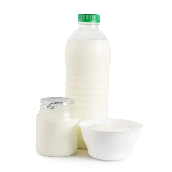 Молоко, йогурт и сыр Рикотта — стоковое фото