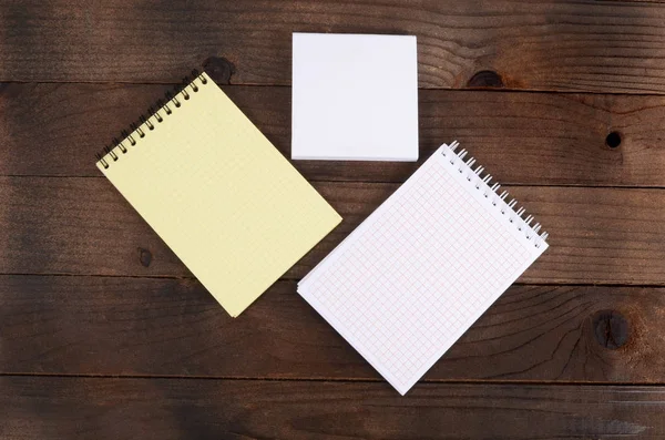 Different Notebooks Wooden Table — Stock Photo, Image