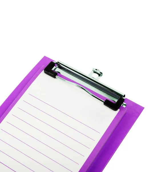 Clipboard with sheet isolated on white — Stock Photo, Image