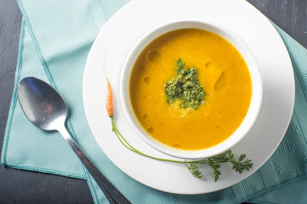 Cuenco saludable de sopa de calabaza de otoño —  Fotos de Stock