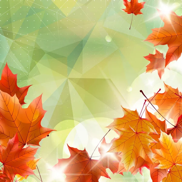 抽象插图与枫树叶子的秋天. 图库矢量图片