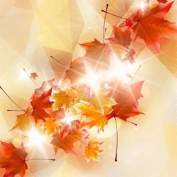 抽象插图与枫树叶子的秋天. 免版税图库插图