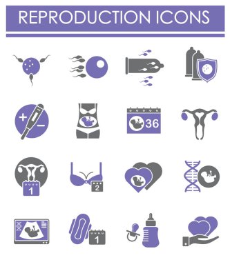 Reproduction related icons set on background for graphic and web design. Creative illustration concept symbol for web or mobile app clipart
