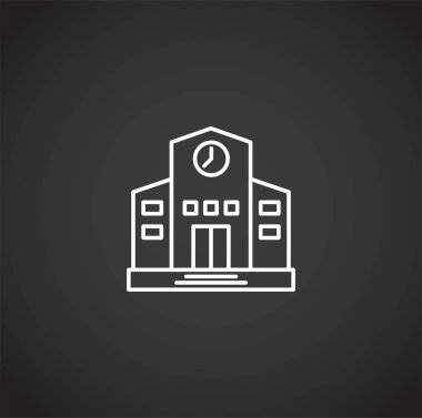 Grafik ve web tasarımı için arka planda okulla ilgili simge. Basit bir illüstrasyon. Web sayfası düğmesi ya da mobil uygulama için internet konsepti sembolü.