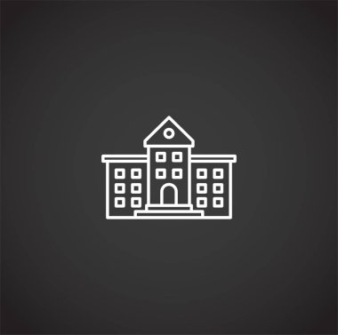 Grafik ve web tasarımı için arka planda okulla ilgili simge. Basit bir illüstrasyon. Web sayfası düğmesi ya da mobil uygulama için internet konsepti sembolü.