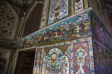 Sheki, Azerbaycan. Sheki 'deki Khans Sarayı. Azerbaycan Kültürü Mücevheri