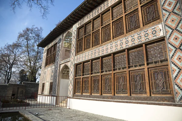 Sheki, Azerbaycan. Sheki 'deki Khans Sarayı. Azerbaycan Kültürü Mücevheri