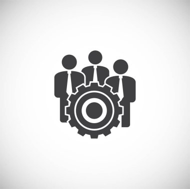 Grafik ve web tasarımı için arka planda takım çalışması simgesi. Web veya mobil uygulama için yaratıcı illüstrasyon konsepti sembolü.