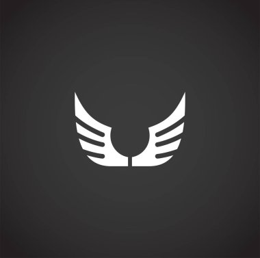 Grafik ve web tasarımı için arka planda kanatla ilgili simge. Web veya mobil uygulama için yaratıcı illüstrasyon konsepti sembolü