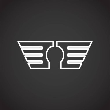 Grafik ve web tasarımı için arka planda kanatla ilgili simge. Web veya mobil uygulama için yaratıcı illüstrasyon konsepti sembolü.