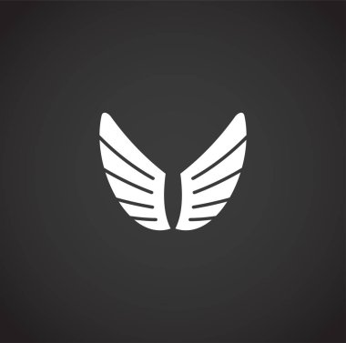 Grafik ve web tasarımı için arka planda kanatla ilgili simge. Web veya mobil uygulama için yaratıcı illüstrasyon konsepti sembolü