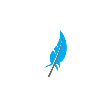 Feather icon on background for graphic and web design. Creative illustration concept symbol for web or mobile app.