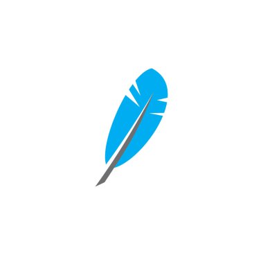 Feather icon on background for graphic and web design. Creative illustration concept symbol for web or mobile app.