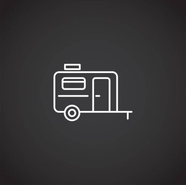 Grafik ve web tasarımı için arka planda kamp simgesi. Web veya mobil uygulama için yaratıcı illüstrasyon konsepti sembolü.