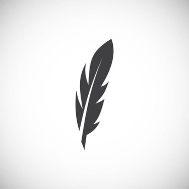 Feather icon on background for graphic and web design. Creative illustration concept symbol for web or mobile app.