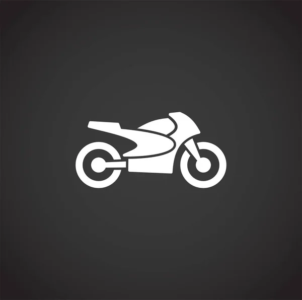 Icône de moto en arrière-plan pour la conception graphique et web. Symbole de concept d'illustration créative pour application web ou mobile . — Image vectorielle