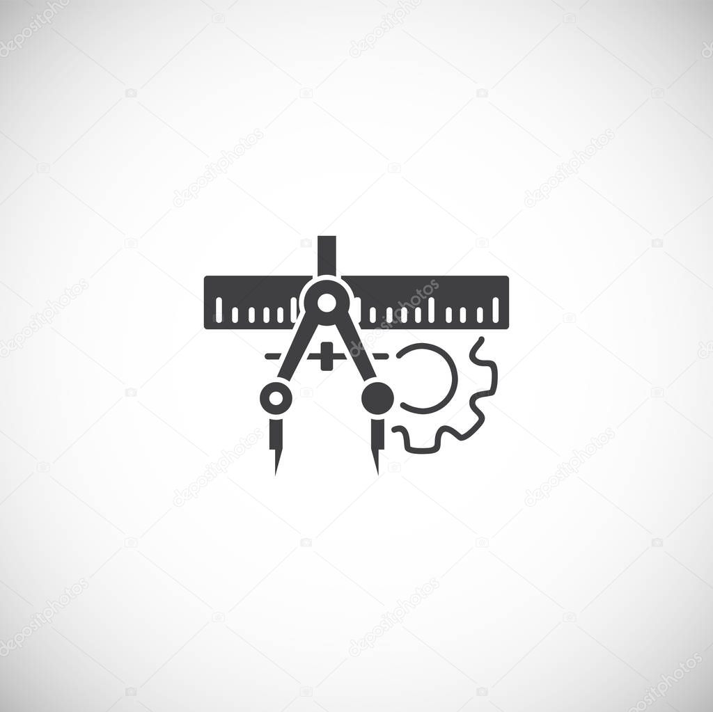 Engineering related icon on background for graphic and web design. Creative illustration concept symbol for web or mobile app.