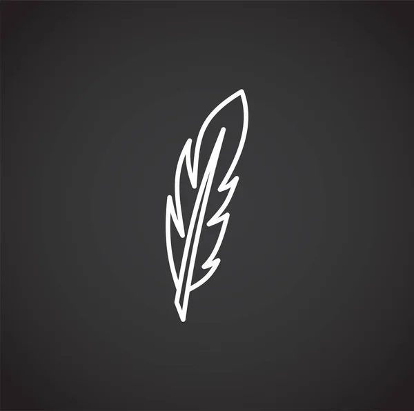 Feather icon outline on background for graphic and web design. Creative illustration concept symbol for web or mobile app. — 스톡 벡터