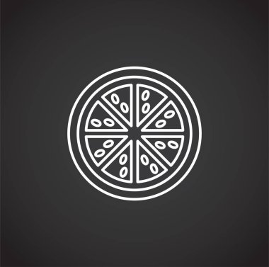 Grafik ve web tasarımı için arka planda meyvelerle ilgili simge ana hatları. Web veya mobil uygulama için yaratıcı illüstrasyon konsepti sembolü.